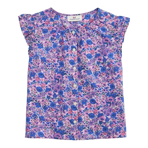 vineyard vines Girls' Ruffle Button Down Top