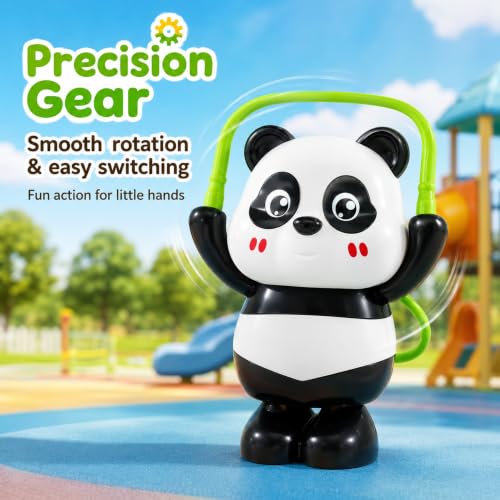 Image of GK ELITE Cute Panda Toy Action Figures Set of 3, Interactive Moving Panda Toys with Rotating Motion, Fun Animal Figurines for Kids, Playroom, Study Table, Office Desk and Gift Decoration
