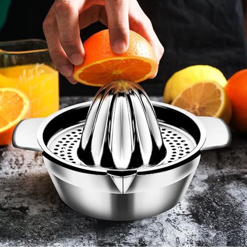 1 presse-agrumes manuel, en acier inoxydable, pour citrons, oranges et autres fruits, robuste, durable, passe au lave-vaisselle, presse-agrumes portable créatif manuel pour un usage domestique – Image 5