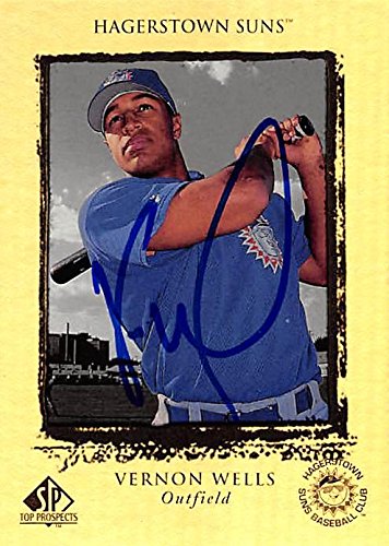 Autograph Warehouse 301825 1999 Vernon Wells Autographed No.118 Baseball Card - Toronto Blue Jays44; FT