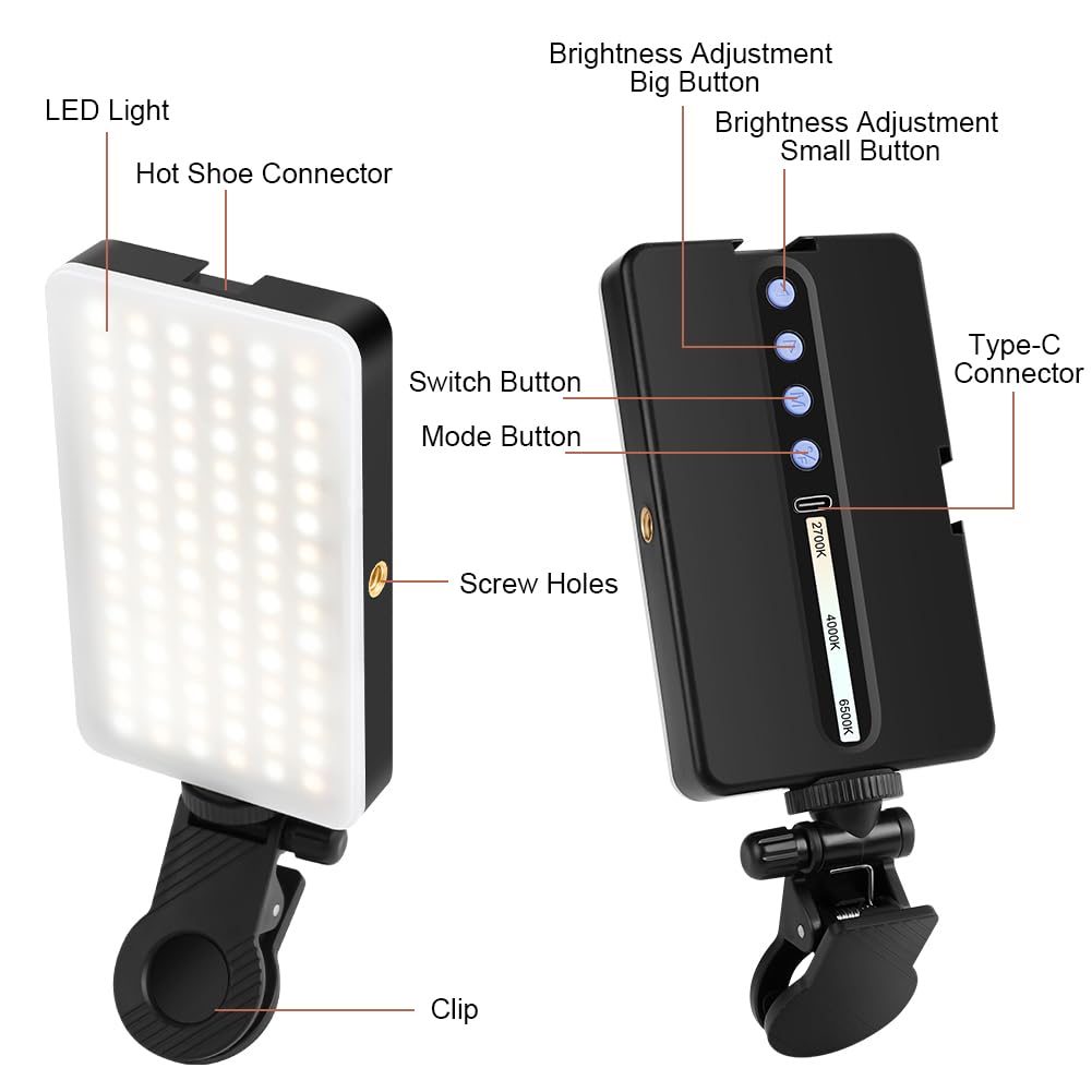 LOPHE 90 LED Videolamp - Selfie Licht Met 3 Modi, 9 Helderheden, Oplaadbaar En Draagbaar