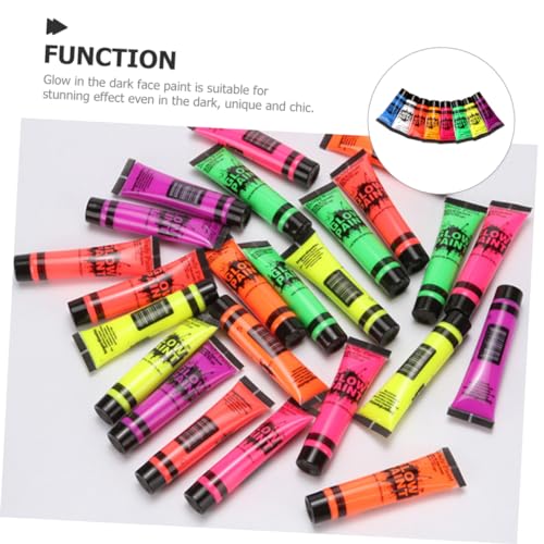HAKIDZEL 8 Peças De Tinta Facial Que Brilha No Escuro Tinta Para Rosto Que Brilha No Escuro Tinta Co