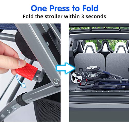 Noodoky Pet Stroller for Cats Dogs Rabbit with Reversible Handle, Dog Stroller for Small or Medium Animal up to 40… - Image 5