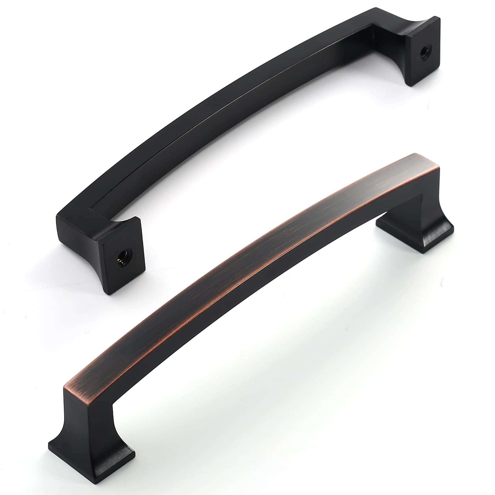 Amerdeco 10 Pack Oil Rubbed Bronze 5 Inch(128mm) Hole Centers Kitchen Cabinet Pulls Cabinet Hardware Kitchen Handles for Cabinets Cupboard Handles Drawer Pulls ZH0009ORB
