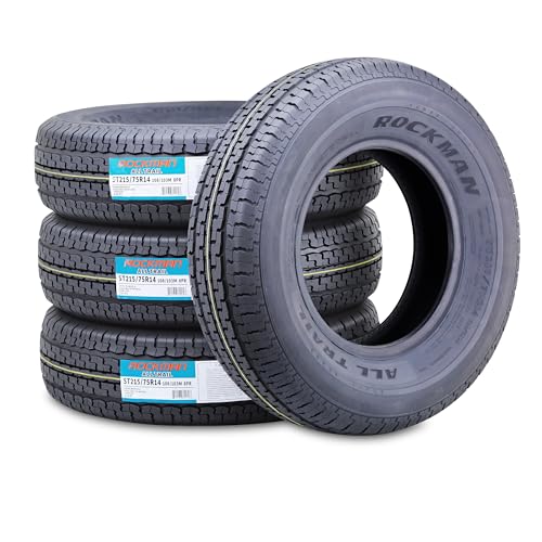 ROCKMAN Trailer Tire ST215/75R14 8-Ply Load Range D 108M Steel Belted Radial 11171 Set4