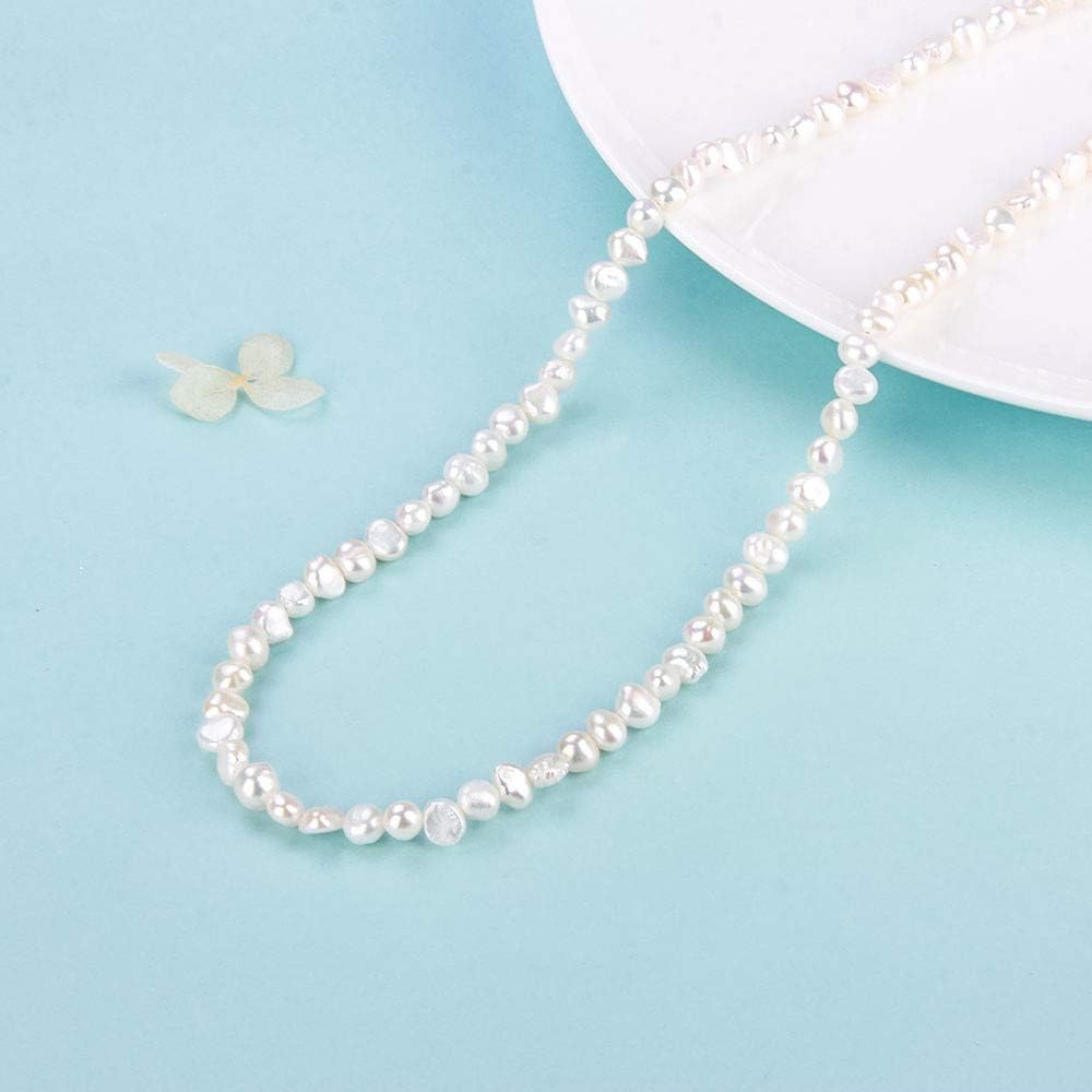 Crystal Pearl Necklace for Women, Freshwater Cultured Baroque Pearls Strand Necklace for Pearl Jewelry