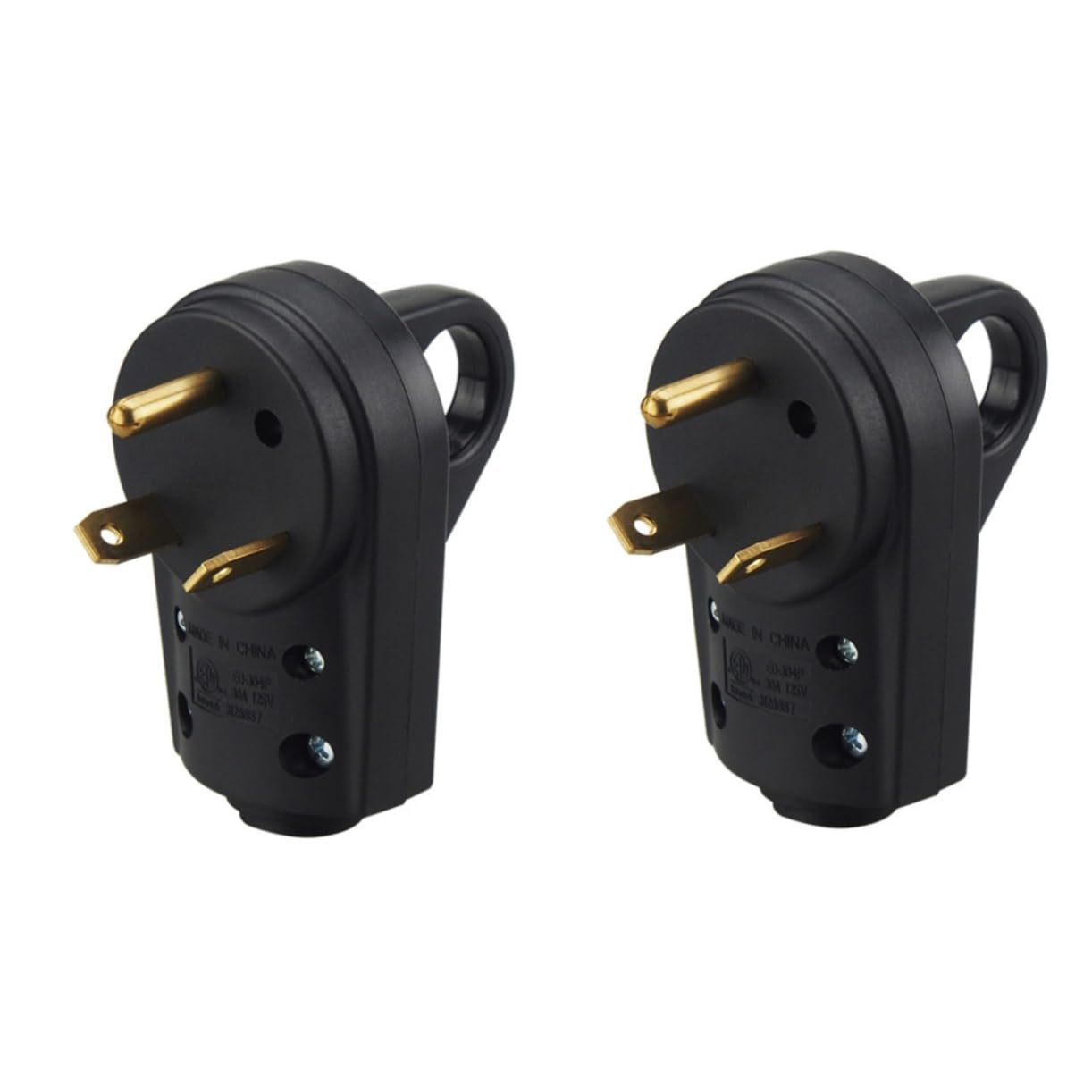 2pcs Rv Plug Male Easy Unplug Design Electrical Plug Adapter for Rv Trailers and Campers Detachable with Ring Handle for Convenient Use