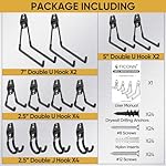 TICONN 12 Pack Heavy Duty Garage Hooks, Steel Utility Wall Storage Hooks, Wall Mount Hanger Organizer for Ladders, Bikes, Tools, Bulky Items (Black) - Image 4
