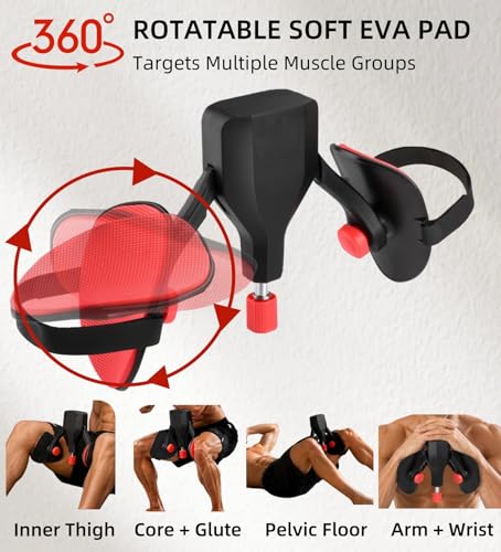 Image of Thigh Trainer, 22-77lbs Adjustable Inner Thigh Exerciser for Pelvic Floor Strengthening, Kegel Exercise Equipment for Women and Men, Leg Shaping, Yoga and Home Workout