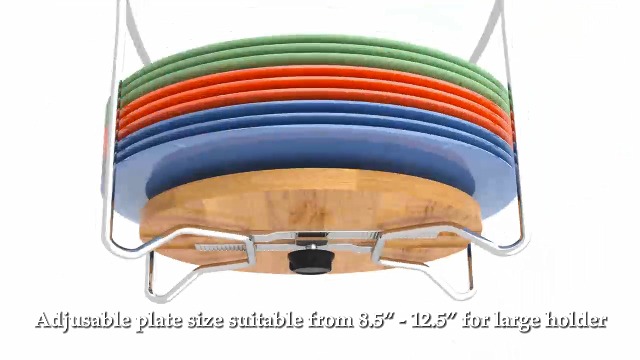 Bamboo Dish Rack For Kitchen Cabinet – Adjustable Plate & Bowl Organizer With Handle | Space Saver For Countertop, Drawer, Or RV