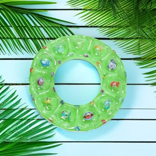Image of Pack of 04 Crystal Lap Double Thick Swim Safety Ring, Inflatable Blow Up Baby Float Floating Raft Tube for Swimming Pool 3+ Years Kids - 70cm BY- SEKOY