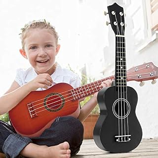 4 Strings Hawaiian Guitar Uke 21 inch Soprano Ukulele String Pick for Beginners Kid Gift Multi Color Wood Color 21 inches (Black 21 inch) - Les Beatles, Paul McCartney, John Lennon, RIngo Starr, George Harrison 4 Strings Hawaiian Guitar Uke 21 inch Soprano Ukulele String Pick for Beginners Kid Gift Multi Color Wood Color 21 inches (Black 21 inch) – Image 2