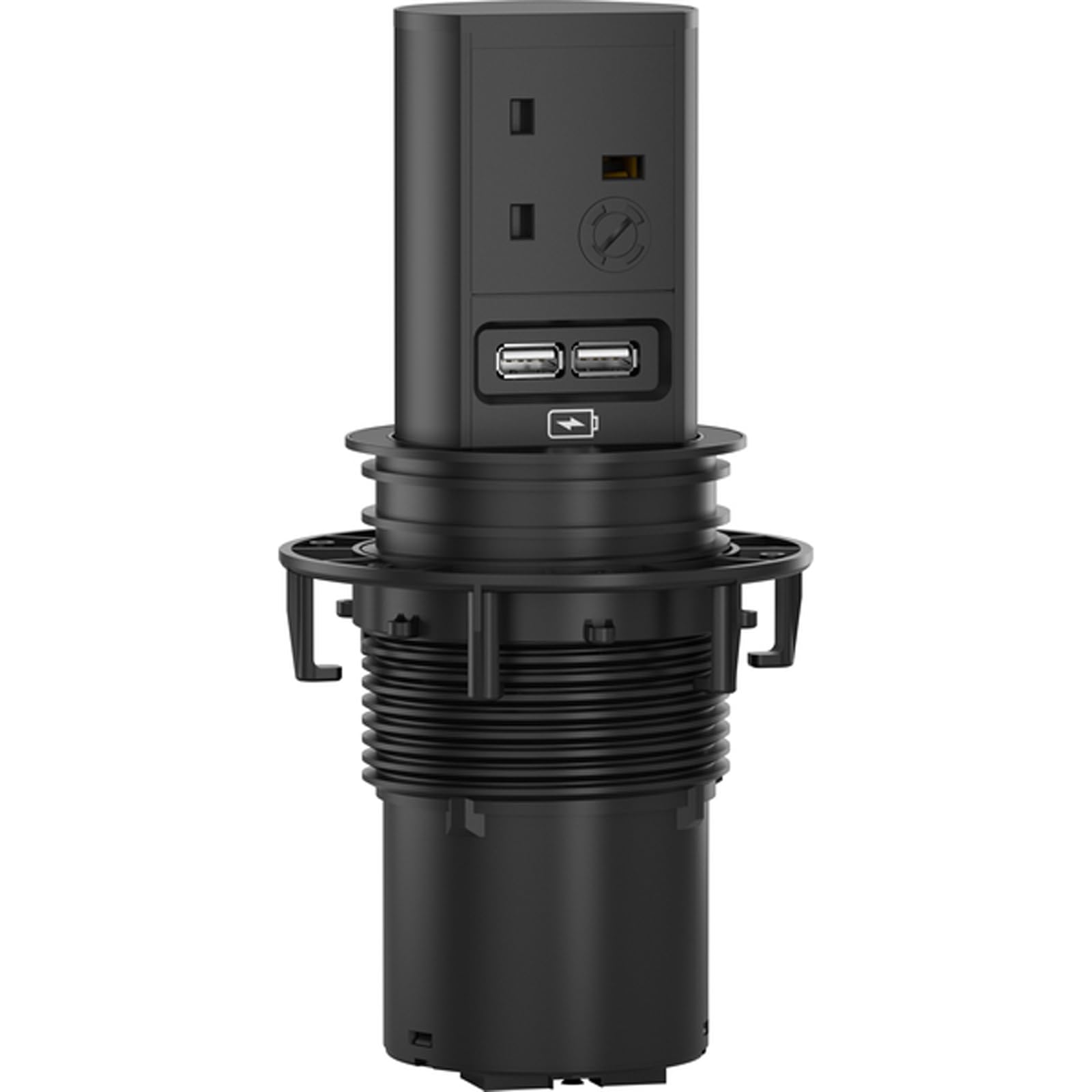 Bachmann Elevator 1xUK 5A 1xUSB Charger 0,5m RAL9005, W127064380 (Charger 0,5m RAL9005)