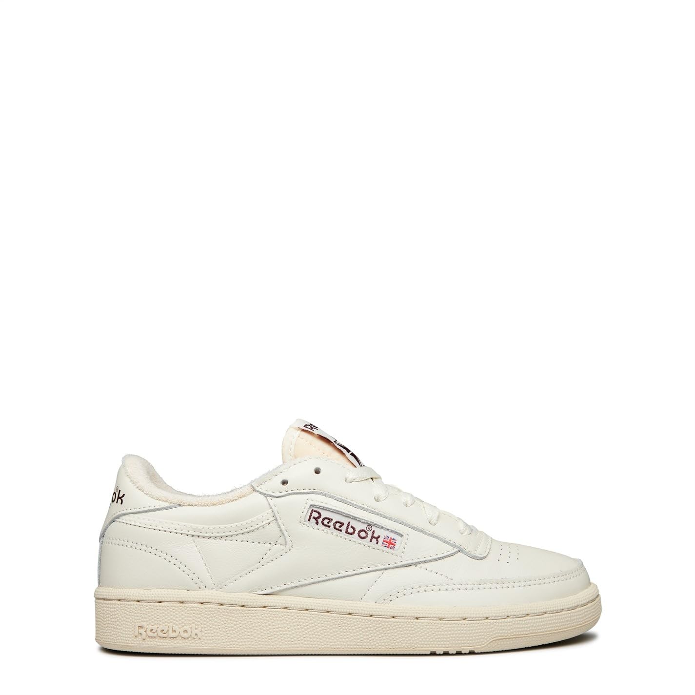 Reebok Men Club C 85 Vintage Sneaker, Chalk/Alabaster/Maroon, 3.5