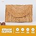FOYTOKI Large Summer Straw Clutch Purse Lightweight Handwoven Straw Wallet Beach Bag for Women Seaside Fashion Clutch Handbag