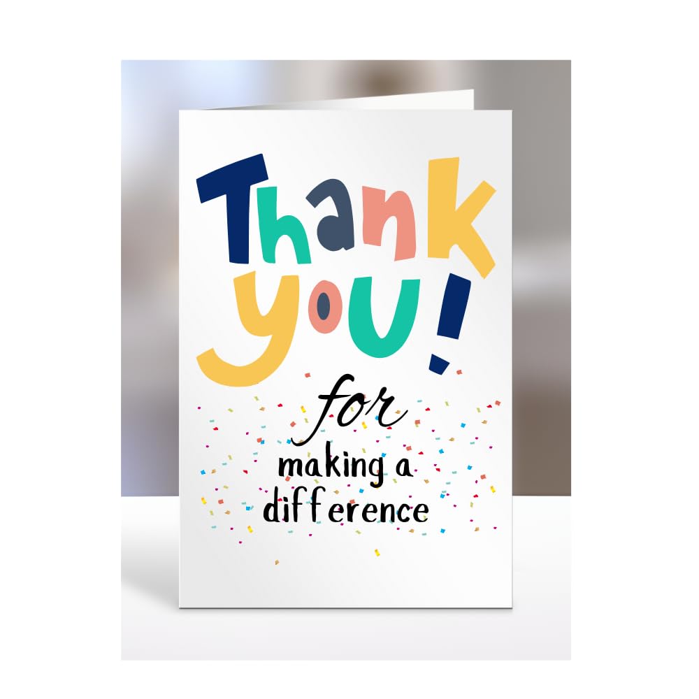 Thank you for Making a difference card, Happy Birthday, gifts for men, women, male, female, him, her, presents for Christmas, to say, A5-141_81
