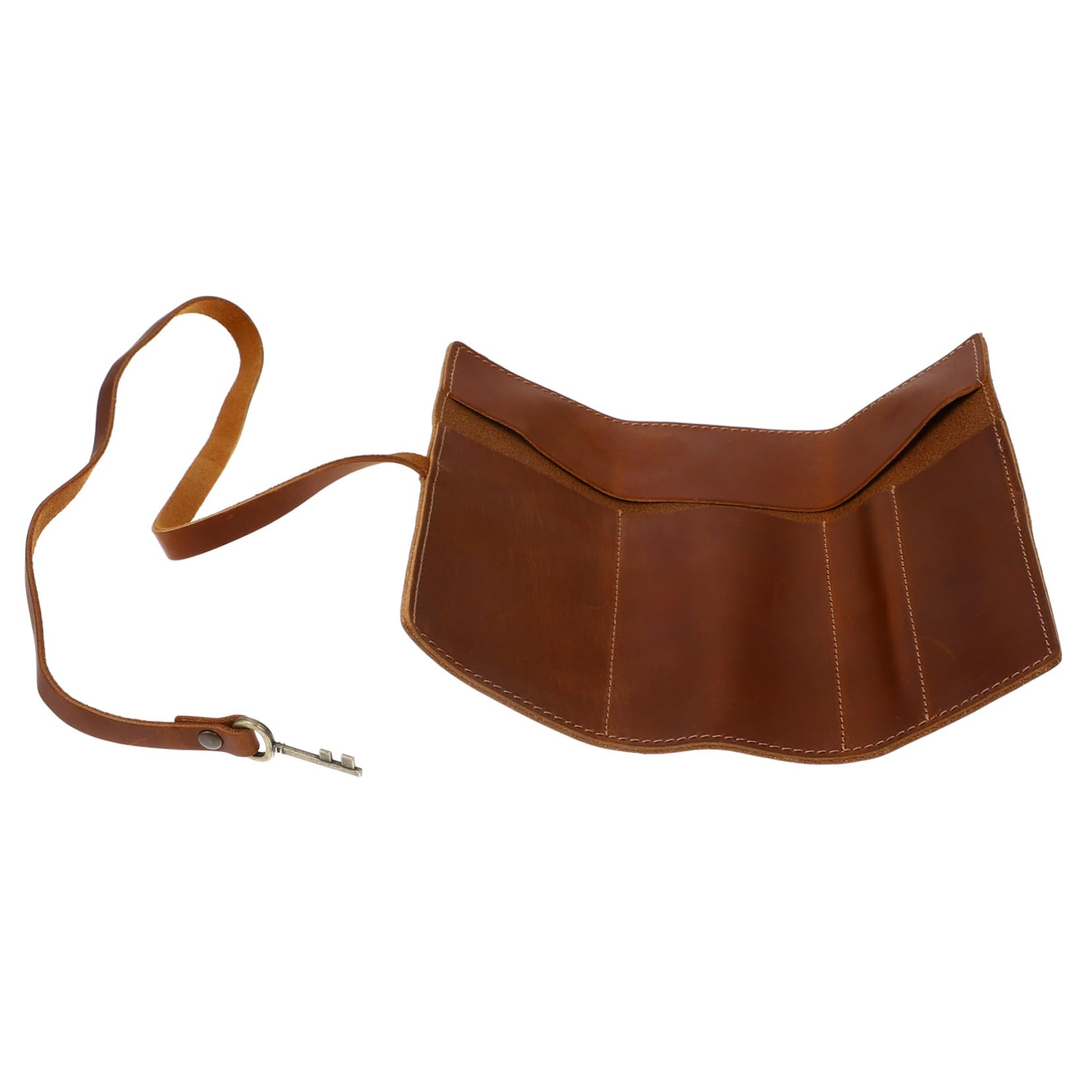 SHOWERORO Rollo De 2 Uds De Estuche para Bolígrafos De Cuero De Caballo Estuche para Lápices De Piel De Vaca Marrón Pequeño para Lápices