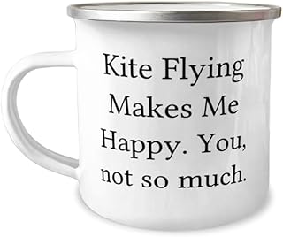 Gag Kite Flying 12oz Camper Mug, Kite Flying Makes Me Happy. You, not so, Present For Friends, Inspirational Gifts From Friends, Kite flying present, Kite flying gift, Kite flying toys, Kite flying