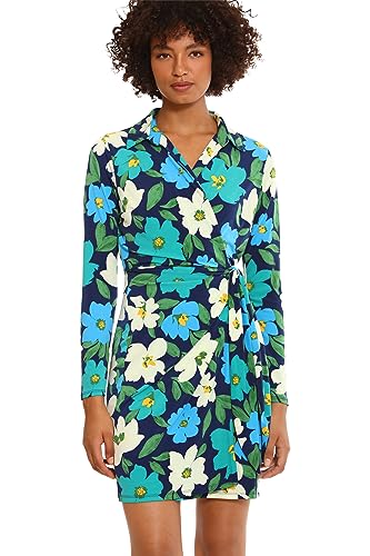 Donna Morgan Womens Long Sleeve Wrap Dress Workwear Career Desk to Dinner Event Party Guest of2