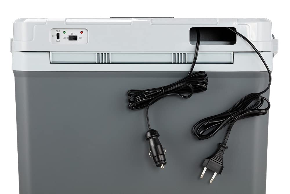 MPM MPM-28-CBM-08Y Chłodziarka Turystyczna, Termoelektryczna, 24 l, 12 V 220-240V, Chłodzenia do 16°C Poniżej Temperatury Otoczenia, Klasa Energetyczna: A++, do Picnics, Podróży, Domu, Funkcje ECO
