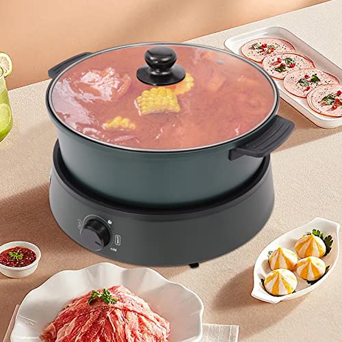 1350w Electric Hot Pot Cooker Separate Design Multifunctional Shabu Shabu Hot Pot Multi-Power Control BBQ Grill Pot for 2-5 People 4L Non-Stick for Family Friend Party - Image 2