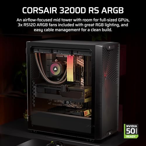 Image of CORSAIR 3200D RS ARGB Mid-Tower PC Case - 3X RS120 ARGB PWM Fans Included, GPU Anti-sag Stabilization Arm, ASUS BTF, MSI Project Zero, Gigabyte Project Stealth - Smoke