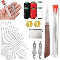 Big Eye Steel Sewing Needles Kit, 2025 New Stainless Steel Needles for Hand Sewing, 34pcs Big Eye Steel Needles Set - Long & Thin Handmade Quilting & Sewing Needles Kit for DIY Sewing (37PCS)