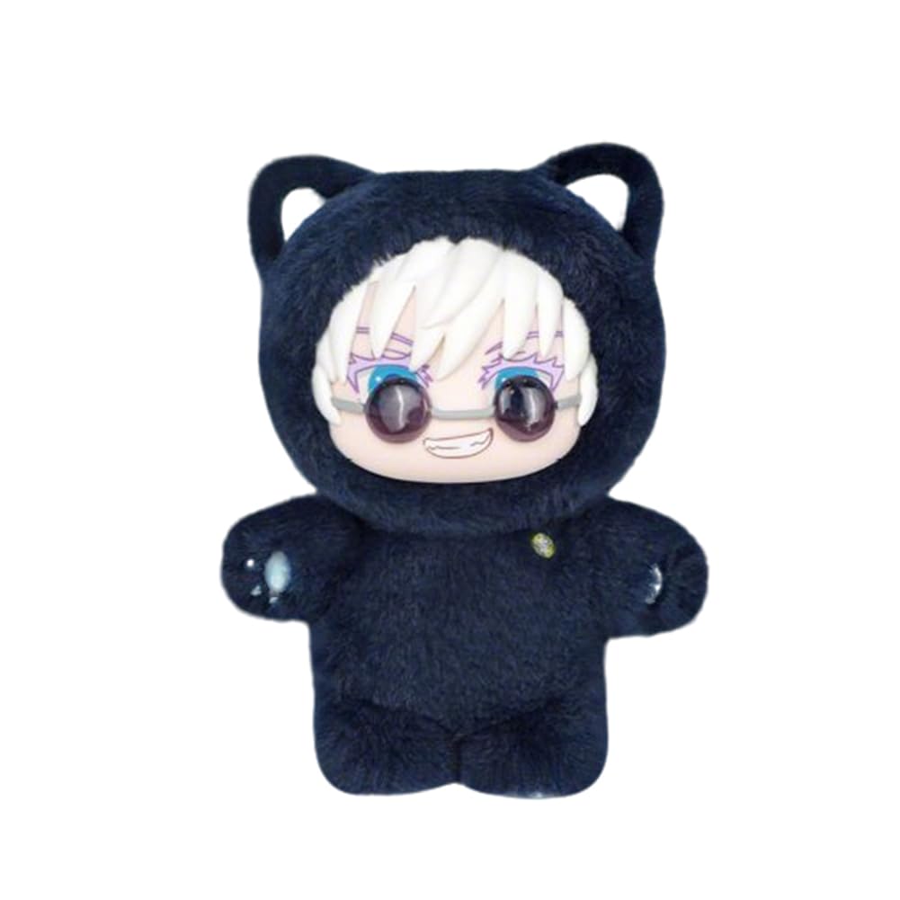 Zhongkaihua JJK Gojo Satoru Soft Figure Anime Merch 14CM Mini Pillow Anime Cotton Soft Stuffed Figure Bag Charm Pendant Keychain