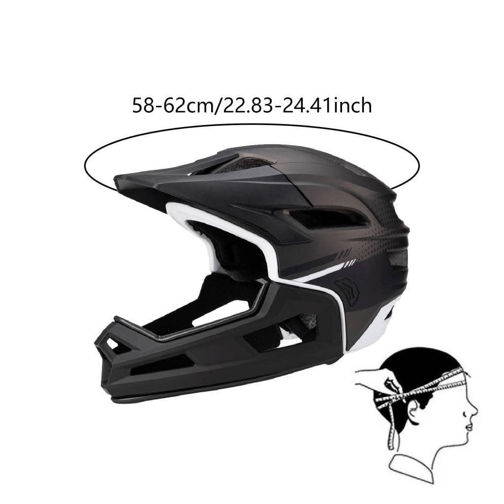predolo Caschi a 360° da Ciclismo, Casco Integrale da Bici con Mentoniera Staccabile, 56 Cm-62 Cm Circonferenza della Testa Regolabile, Casco da Bicicletta per Pattinaggio E Ciclismo