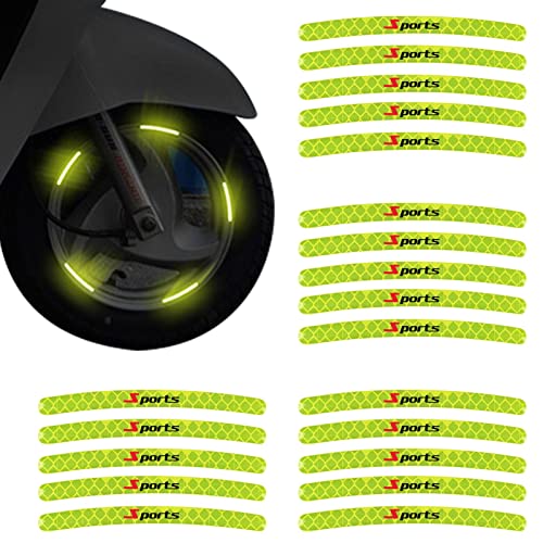 Facynde Pegatinas Reflectantes para neumáticos - 20 Rayas Adhesivas para Llantas de Rueda - Etiquetas engomadas de de la Bici de la Motocicleta del Coche, Tira reflexiva de la Etiqueta de la Etiqueta Cover