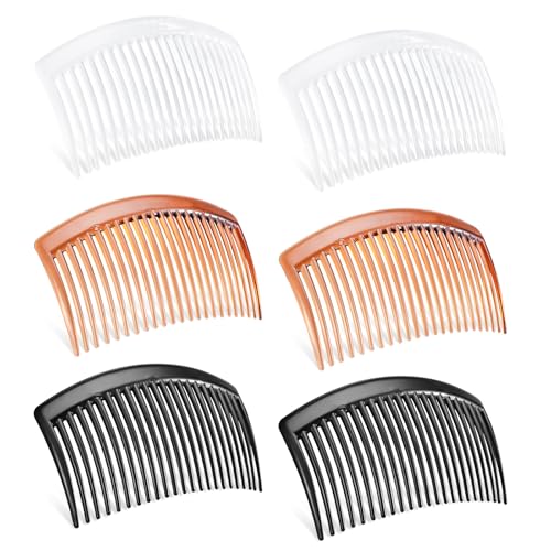 6pcs 315in hair side comb with 3 colors professional barber comb for styling and grooming french combs for wedding dating and more