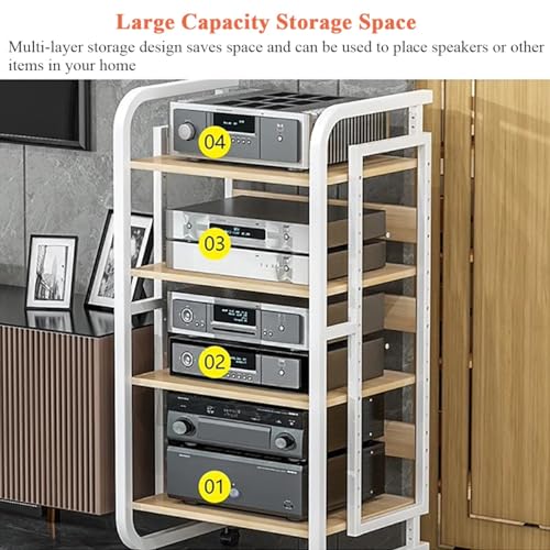 Equipo HiFi Soporte For Medios De Audio Y Video De 5 Niveles Gabinete For Componentes Estéreo, Dispositivos De Juego Consola Unidad De Almacenamiento Esquina TV CD DVD Tocadiscos Receptor Caja De Cabl - imagen 7