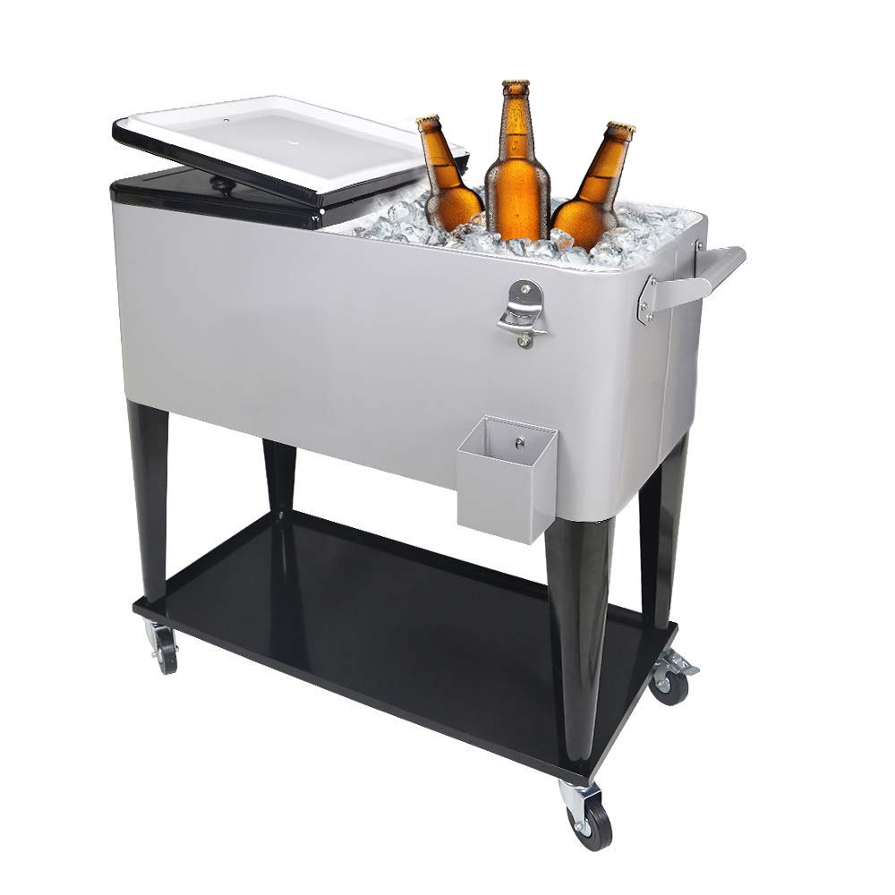 Buy Nattork Portable Rolling Cooler Cart 80 Quart Cooler cart, Ice