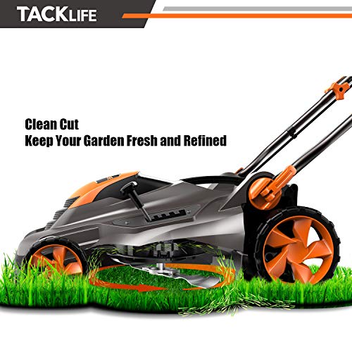 TACKLIFE Corded Electric Lawn Mower 13 Amp, 16 Inch Lawn Mower, 5 Cutting Heights, Vertical Storage, Tool-Free Assembly, Quick Folding