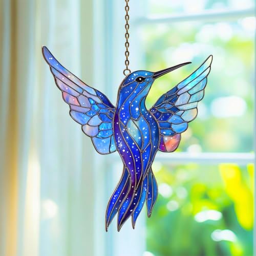 Mosaic Space Hummingbird Acrylic Suncatcher Stained Glass Effect Window Car