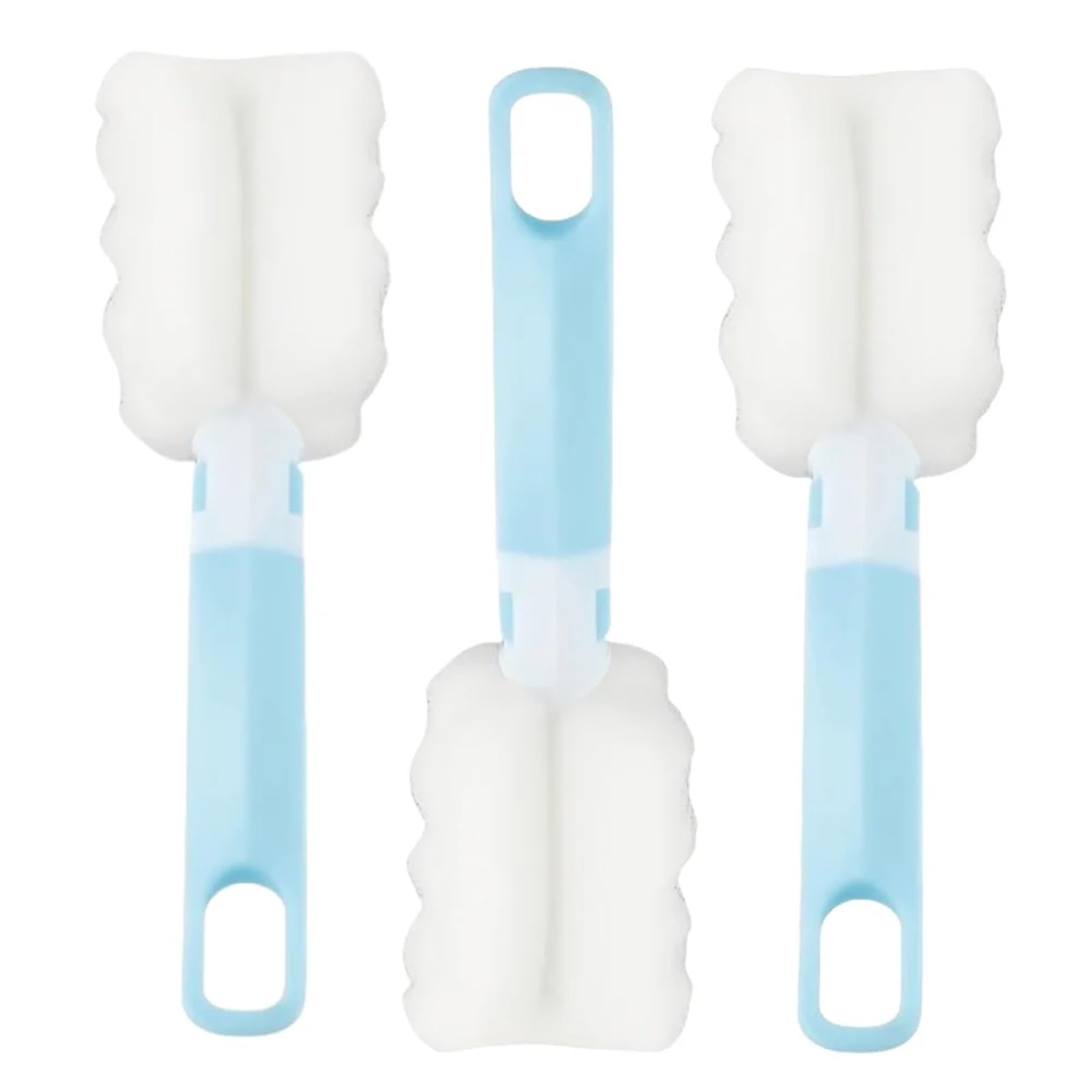 bottle brush Cups Sponge Brush 1/5pcs Long-Handle For Glass Bottles Scrubber For Efficient Cleaning Sponges Kitchen Clean Tool(Blue 3pcs)