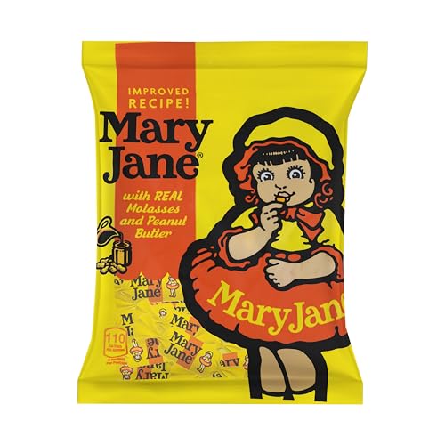 Atkinson's Mary Jane - Chewy Molasses and Peanut Butter Candy - Gluten Free, Kosher, Vegan - Bite Size Candy - 3 oz. Peg Bag
