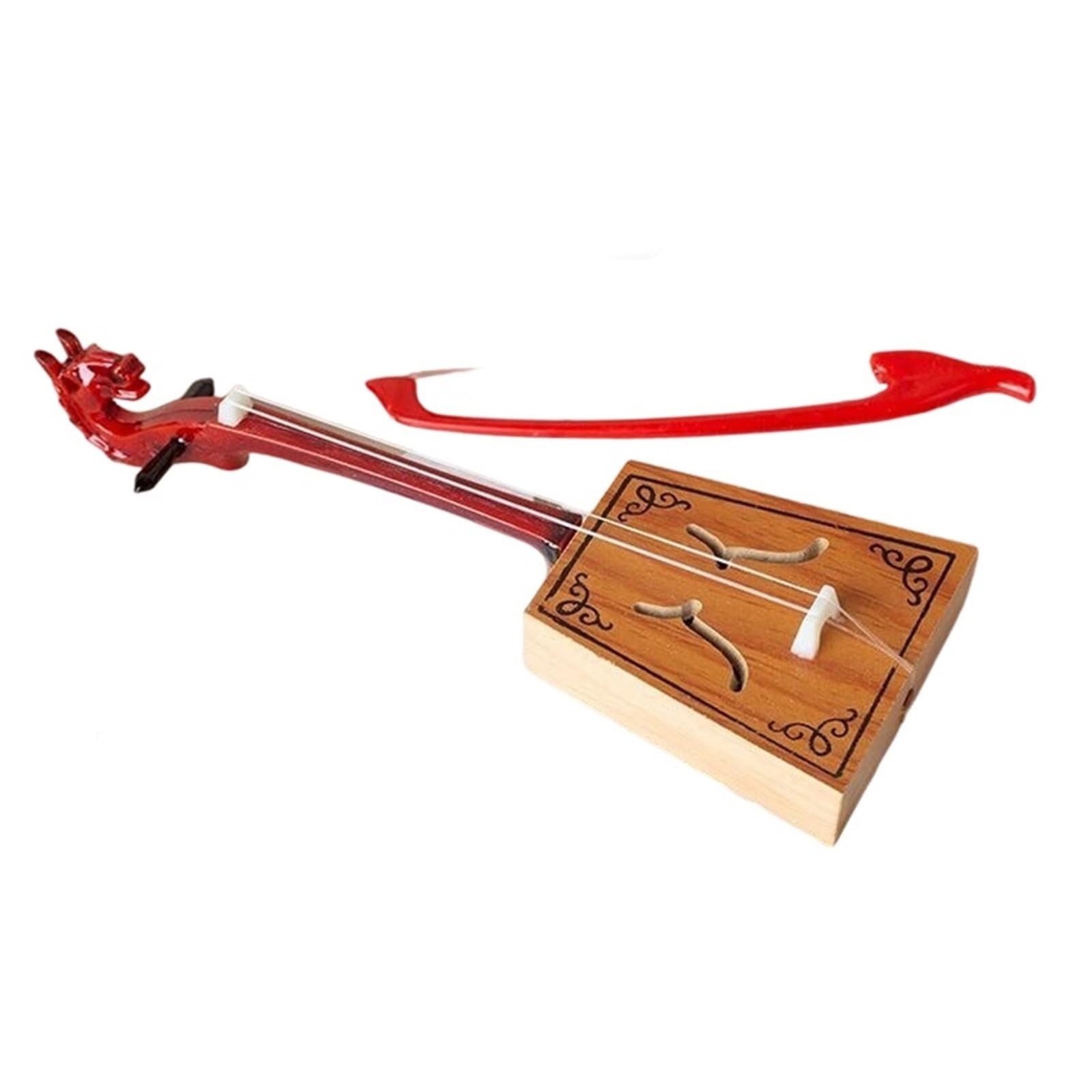 Modelli Di Tromba In Miniatura Placcati In Oro Miniatura Morin Khuur Violino A Forma Di Testa Cavallo Modello Strumento Musicale In Miniatura(16cm)