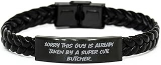 Useful Butcher Gifts, Sorry This, Funny Graduation Braided Leather Bracelet Gifts Idea for Coworkers, Butcher Gifts from Friends, Gift Ideas for Butchers, Butcher Gift Ideas for Men, Butcher Gift