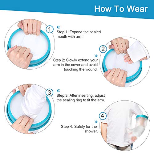 Shower Cover,Waterproof Arm Shower Protector Home Shower Bath Sleeve Arm Cast Wound Protector For Kids Arm Fracture Wounds Arm Dry-19Inches #TOP4