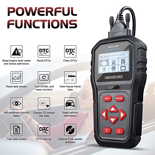 OBD2 Scanner, SEEKONE SK819 Universal Car Code Reader Professional Vehicle Diagnostic Tool Auto Check Engine Light Scan Tool for All OBDII Protocol Cars Since 1996 - Thumbnail 2