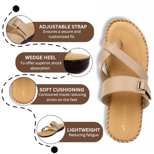 Image of TRASE Sleek Women's Casual Ortho Slippers - Stylish Toe Ring Slippers - Ortho Soft Slippers For Women