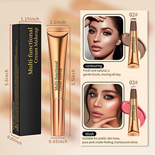 Dageda 2Pcs Beauty Women Wand,Blush And Contour Stick, Liquid Blush And Concealer,Creamy Contour Waterproof Liquid Matte Concealer With Sponge Applicator For Face Makeup(Color C) #TOP6