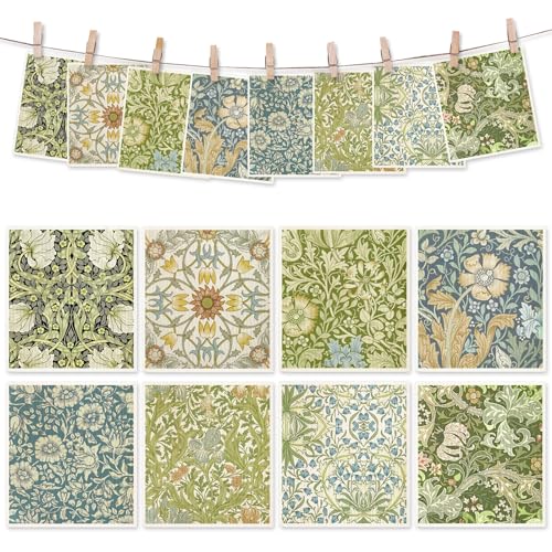 8 Packs Vintage Floral Swedish Dishcloths for Kitchen