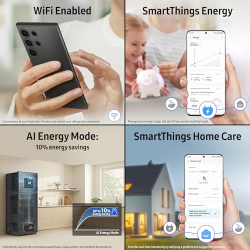 Image of Samsung 396 L, 2 Star, Convertible 5-in-1, Digital Inverter, Frost Free Double Door, Bespoke AI WiFi Enabled Refrigerator (RT41DG6A2BSLHL, Ez Clean Steel /Real Steel, Silver)