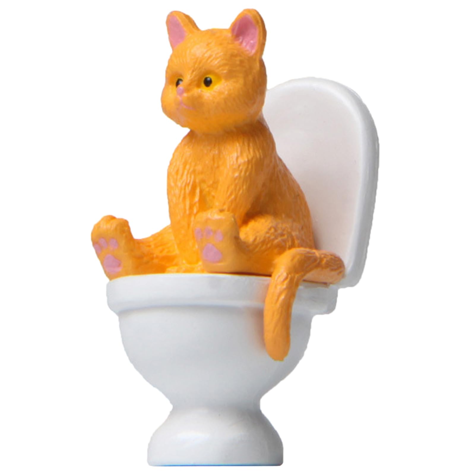 sodeber Statue Ornaments Resin Sitting on Toilet Figurines Miniature Decor Animal Garden Sculptures Ornaments Resin Home Decorations Cute Figurine