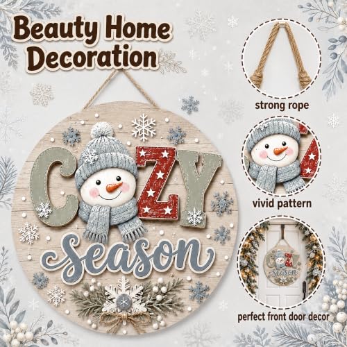 Image of Winter Decorations - Cozy Season Door Sign for Front Door | Winter Decor