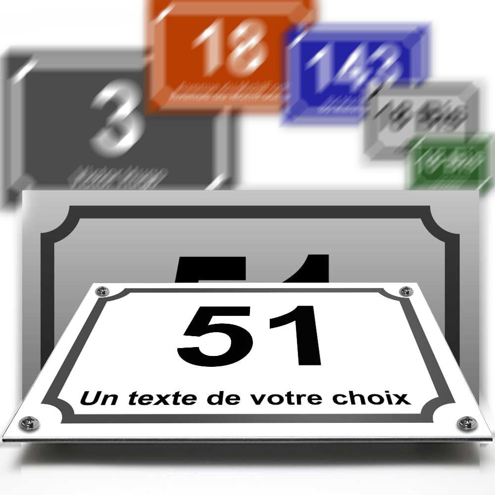 Targa Civica Decorativa In Alluminio | 15x10cm | Personalizzabile Con 2 Righe Di Testo | Per Casa, Garage O Cassetta