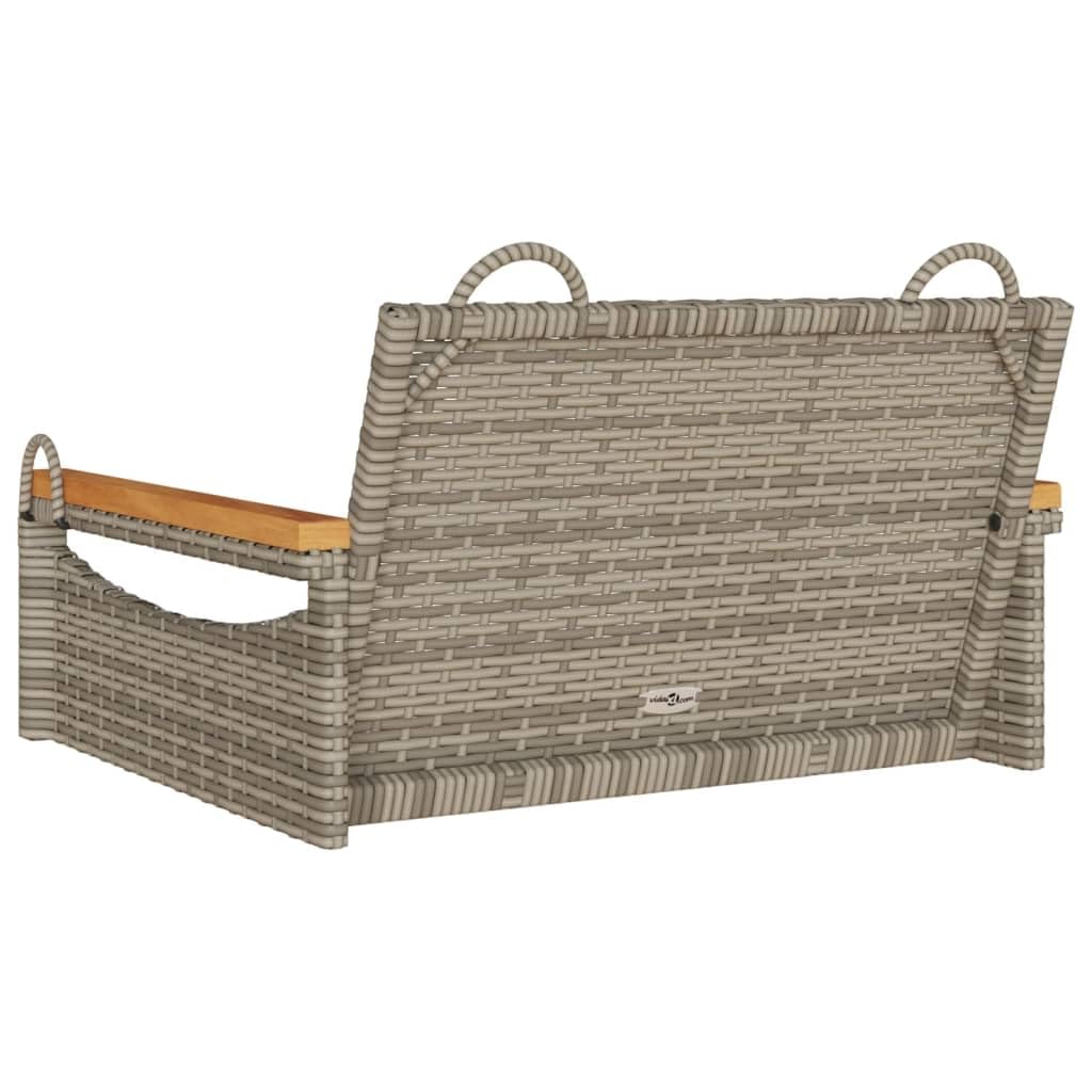 Poltrona sospesa da giardino, 63 x 62 x 40 cm, in polyrattan, con anelli di fissaggio, portata fino a 110 kg, telaio in acciaio verniciato a polvere, rattan sintetico