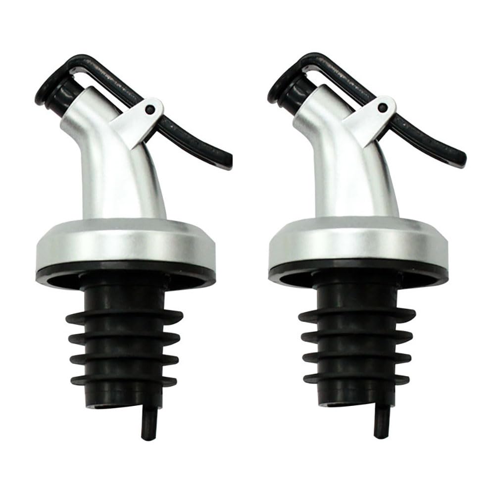 Liquor Pourer Stainless Steel Bottle Cocktail Free Flow Mixing Liquor Pourer (Oil DRIZZLER (2PCS))